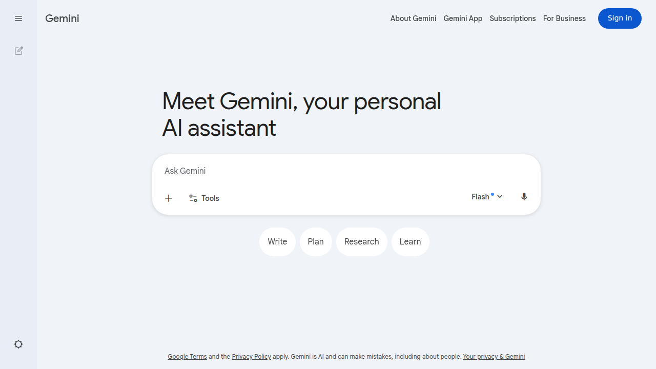 Google Gemini 화면